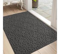 DEXI Felpudo de Entrada 81 x 122 cm, Alfombrilla Antideslizante Duradero, Felpudos Absorbente Lavable, Alfombra Casa Interior para Perro, Puerta, Gris Oscuro
