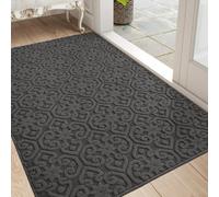 DEXI Felpudo de Entrada 92 x 152 cm, Alfombrilla Antideslizante Duradero, Felpudos Absorbente Lavable, Alfombra Casa Interior para Perro, Puerta, Gris Oscuro