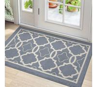DEXI Felpudo de Entrada,Alfombrilla Antideslizante, Impermeable,Lavable a Máquina,Alfombra para Puerta Interior y Exterior,Patio,Pasillo,Puerta Trasera Delantera - 50 x 80 cm,Gris Claro