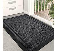 DEXI Felpudo Entrada Casa 40 x 60 cm, Felpudos Antideslizante y Absorbente, Fácil de Limpiar, Alfombra para Puerta Interior y Exterior, Pasillo, Balcón, Gris Oscuro