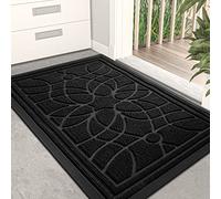 DEXI Felpudo Entrada Casa 44 x 75 cm, Felpudos Antideslizante y Absorbente, Fácil de Limpiar, Alfombra para Puerta Interior y Exterior, Pasillo, Balcón, Negro