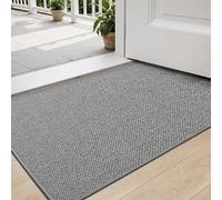DEXI Felpudo Entrada Casa 44 x 75 cm, Felpudos Antideslizantes, Fácil de Limpiar, Alfombra Absorbente para Puerta Interior, Pasillo, Cocina, Gris Claro