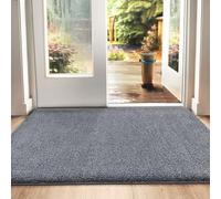 DEXI Felpudo Entrada Casa 50 x 80 cm, Alfombrilla Antideslizante, Lavable a Máquina, Absorbente Alfombra para Puerta Interior y Exterior, Pasillo, Gris-Azul
