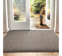 DEXI Felpudo Entrada Casa 50 x 80 cm, Alfombrilla Antideslizante, Lavable a Máquina, Absorbente Alfombra para Puerta Interior y Exterior, Pasillo, Marrón-Azul