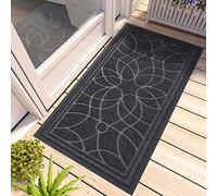DEXI Felpudo Entrada Casa 60 x 120 cm, Felpudos Antideslizante y Absorbente, Fácil de Limpiar, Alfombra para Puerta Interior y Exterior, Pasillo, Balcón, Gris Oscuro