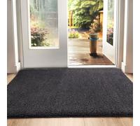 DEXI Felpudo Entrada Casa 80 x 120 cm, Alfombrilla Antideslizante, Lavable a Máquina, Absorbente Alfombra para Puerta Interior y Exterior, Pasillo, Negro-Gris