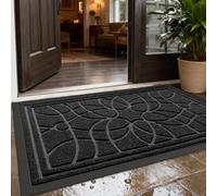 DEXI Felpudo Entrada Casa 90 x 150 cm, Felpudos Exterior Antideslizante y Lavable, Impermeable Alfombra Atrapar Suciedad para Puerta Principal, Balcón, Jardín, Negro