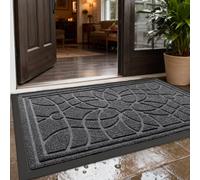 DEXI Felpudo Entrada Casa 90 x 150 cm, Felpudos Exterior Antideslizante y Lavable, Impermeable Alfombra Atrapar Suciedad para Puerta Principal, Balcón, Jardín, Gris Oscuro