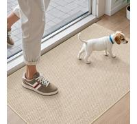 DEXI Felpudo Entrada Casa 92 x 142 cm, Alfombrilla Antideslizante, Alfombra Absorbente, Felpudos Lavable para Puerta Interior, Pasillo, Cocina, Beige