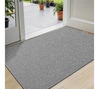 DEXI Felpudo Entrada Casa 92 x 142 cm, Felpudos Antideslizantes, Fácil de Limpiar, Alfombra Absorbente para Puerta Interior, Pasillo, Cocina, Gris Claro