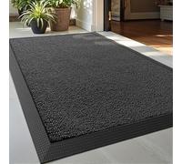 DEXI Felpudo Exterior 50 x 80 cm, Alfombras Antideslizante y Atrapar Suciedad, Alfombrillas Lavable para Entrada Casa, Puertas, Jardín, Gris