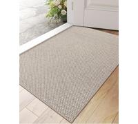 DEXI Tapete de Entrada para Interiores, Antideslizante, Absorbente, tapete de Entrada para el Interior de la casa, tapetes de Entrada Lavables de Perfil bajo, 24 x 36 Pulgadas, Color Caqui