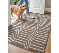 DEXI Tapete Duradero para Puerta de Entrada, Antideslizante, Absorbente, Resistente a la Suciedad, 81 x 122 cm, Lavable a máquina, Color marrón