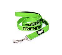 Dexil Correa para perro, con el texto en inglés: «Friendly», color verde, 1,8 m de largo, con asa acolchada de lujo y doble capa-Producto premiado.Con texto en inglés: «Caution», «Nervous», «Friendly», «Blind», «Deaf», etc.