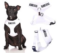 Dexil Perro Ciego (El Perro Tiene Vista Limitada/sin Vista) Codificado por Colores Blancos Sin tirones Anillo en D Delantero y Trasero Chaleco Acolchado e Impermeable Arnés para Perros PREVIENE
