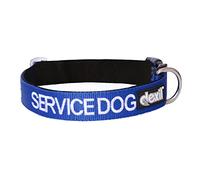 Dexil Perro DE Servicio (No Molestar/El Perro está Trabajando) Collares para Perros SM L-XL con código de Color Azul PREVIENE Accidentes advirtiendo a Otros sobre su Perro con anticipación (L-XL)