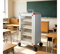 Dexinhdh Armario con Ruedas para Almacenamiento De Teléfonos Móviles, Taquillas Portátiles De Aleación De Aluminio con Cerradura Y Asa, con Separadores De PVC para Aulas(48bit)