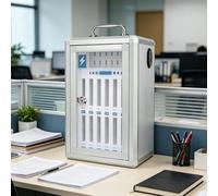 Dexinhdh Armario De Almacenamiento para Teléfonos Móviles con Carga USB, Taquillas De Aleación De Aluminio con Cerradura Y Asa, Estuche De Almacenamiento Portátil para Aulas