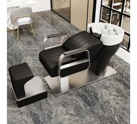 Dexinhdh Conjunto De Lavabo Y Silla para Salón De Belleza, Silla para Lavado De Cabello Y Estilista, Lavabo con Lavabo Y Reposapiés Independiente para SPA, Belleza Y Barbería