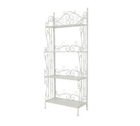 Dexinhdh Enrejado De Metal para Jardín, Expositor De Macetas para Interior Y Exterior, Enrejado De Hierro Resistente, Gran Capacidad De Carga, Soporte De Hierro De 4 Niveles(White)