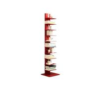 Dexinhdh Estantería Vertical Tipo Columna De 11 Niveles, Librería Moderna Abierta, Estantes Ajustables, Rack De Almacenamiento Metálico De Pie para Oficina, Sala De Estar(Red)