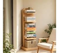 Dexinhdh Estantería Vertical Tipo Columna De 5 Niveles, Moderna Librería Abierta con Base Y Pies Antideslizantes, Dispositivo Antivuelco Y Estructura De Madera, para Oficina, Dormitorio(A)