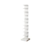 Dexinhdh Estantería Vertical Tipo Columna De Metal, Librería Moderna Abierta con Base Lastrada, Estante De Almacenamiento Estrecho, Compacto Y De Múltiples Niveles para Oficina(White,10-Tier)