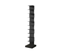 Dexinhdh Estantería Vertical Tipo Columna De Metal, Librería Moderna Abierta con Base Lastrada, Estante De Almacenamiento Estrecho, Compacto Y De Múltiples Niveles para Oficina(Black,10-Tier)