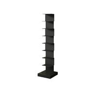 Dexinhdh Estantería Vertical Tipo Columna De Metal, Librería Moderna Abierta con Base Lastrada, Estante De Almacenamiento Estrecho, Compacto Y De Múltiples Niveles para Oficina(Black,8-Tier)