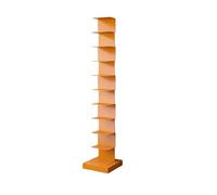 Dexinhdh Estantería Vertical Tipo Columna De Metal, Librería Moderna Abierta con Base Lastrada, Estante De Almacenamiento Estrecho, Compacto Y De Múltiples Niveles para Oficina(Orange,10-Tier)
