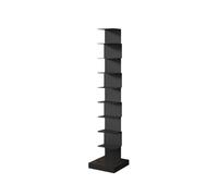 Dexinhdh Estantería Vertical Tipo Columna De Metal, Librería Moderna Abierta con Base Lastrada, Estante De Almacenamiento Estrecho, Compacto Y De Múltiples Niveles para Oficina(Black,9-Tier)