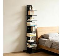 Dexinhdh Estantería Vertical Tipo Columna, Librería Moderna Abierta con Base Y Estantes Ajustables; Expositor Multinivel De Hierro Forjado para Sala De Estar, Comedor, Oficina(Black,9-Tier)