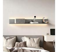 Dexinhdh Estantes Flotantes con Luces LED, Estante De Exhibición Flotante De Metal para Pared con Luz LED Incorporada, Estantería Creativa Moderna para Colgar En La Pared(Gray,80cm)