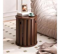 Dexinhdh Juego De 4 Taburetes Redondos Apilables, Taburetes De Madera Que Se Pueden Usar como Mesas Auxiliares, Asientos Multifuncionales Que Ahorran Espacio Y Mesa De Centro(B)