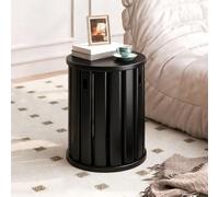 Dexinhdh Juego De 4 Taburetes Redondos Apilables, Taburetes De Madera Que Se Pueden Usar como Mesas Auxiliares, Asientos Multifuncionales Que Ahorran Espacio Y Mesa De Centro(A)