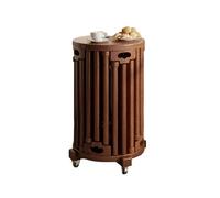 Dexinhdh Juego De 6 Taburetes Apilables De Madera Maciza, Taburetes Redondos Apilables con Ruedas, No Requieren Montaje, Mesa De Centro Portátil Multifuncional 6 En 1 para Cocina(B)