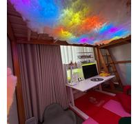 Dexinhdh Luces LED Con Forma De Nube Para Techo, Luz LED Inteligente Con Efecto De Tormenta Eléctrica En 3D, Con Membrana Fija Y Algodón 3D, Luz Nocturna Ambiental RGB(5m)