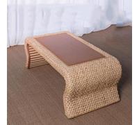 Dexinhdh Mesa de Suelo Japonesa, Mesa de Centro de ratán japonés con Patas en Forma de S, para Tatami(80cm)