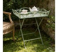 Dexinhdh Mesas Auxiliares Plegables para Exteriores, Mesa Auxiliar Plegable De Metal para Patio, Estructura En Forma De X Y Gran Capacidad De Carga, Jardinera para Trasero(Green)