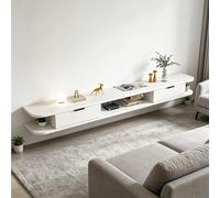 Dexinhdh Mueble De TV Flotante, Consola De TV Montada En La Pared con Cajón, Panel Trasero con Toma De Corriente Oculta, Centro De Entretenimiento Y Multimedia para Sala De Estar(E,100cm)