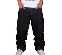 Dexinx Niños Hombres de Sólida Simple Hip Hop Color Jeans Pantalones de la Calle de Noche Urban Baile Dril de Algodón largas Negro 44