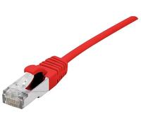 Dexlan Patchkabel Cat, 6A, S/FTP (PiMF), ultradünn, halogenfrei, mit Rastnasenschutz, Rot, 0,3 m (858728) Marca