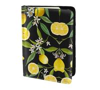 Dexnel 1 funda para pasaporte con estampado de limón amarillo para viajes, mujeres y hombres, bonita funda para pasaporte de viaje