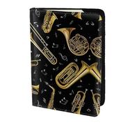 Dexnel 1 funda para pasaporte con impresión de instrumentos musicales para viajes, mujeres y hombres, bonita funda para pasaporte de viaje