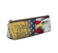 DEXNEL American Eagle - Estuche de piel para lápices, organizador de papelería, bonito estuche portátil para lápices, White, Talla única, Neceser de maquillaje