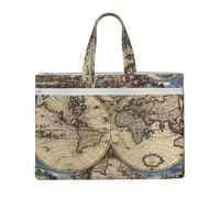 DEXNEL Ancient Map World Globe - Bolsas de lona plegables A4 para visitas a la biblioteca y trabajos de cafetería, NEGRO, One Size