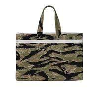 DEXNEL Bolsas de lona con diseño de camuflaje a rayas de tigre, bolsa de almacenamiento de documentos plegable A4 para visitas a la biblioteca y trabajo de cafetería, color negro, talla única