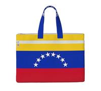 DEXNEL Bolsas de lona con la bandera de Venezuela, bolsa de almacenamiento de documentos plegable A4 para visitas a la biblioteca y trabajo de cafetería, NEGRO, One Size