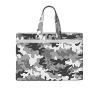 DEXNEL Bolsas de lona de camuflaje digital, bolsa de almacenamiento de documentos plegable A4 para visitas a la biblioteca y trabajo de cafetería, NEGRO, One Size