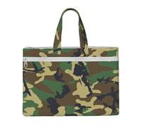 DEXNEL Bolsas de lona de camuflaje militar verde, bolsa de almacenamiento de documentos plegable A4 para visitas a la biblioteca y trabajo de cafetería, color negro, talla única